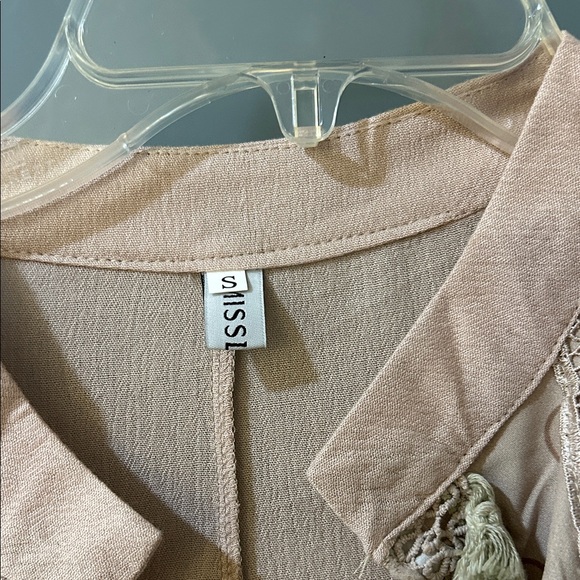 MISSLOOK Taupe Midi Dress with Tassel Trim - Picture 2 of 3